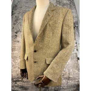Harris Tweed 40 British Blazer Dunn & Co Barleycorn Made in Britain Plain Twill
